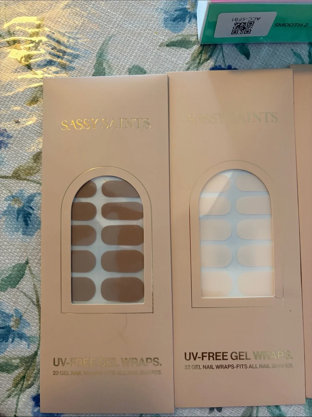 Sassy Saints Press-On Gel Nail Wraps – Neutral, White, Burgundy & Blush Sets